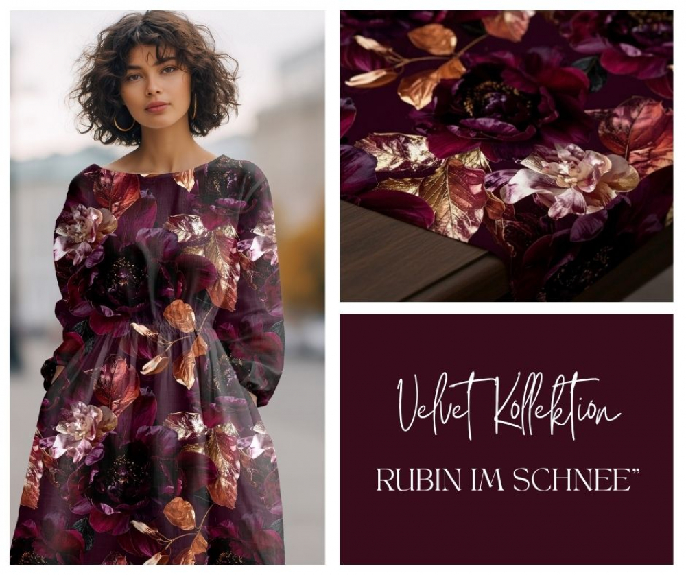 Velvet-Kollektion: Rubin im Schnee I Kuschelsweat mit Überbreite